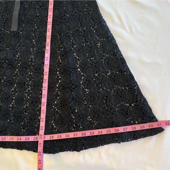 Vintage Crochet Floral Lace Black Sheer Cocktail Fit & Flare Dress SMALL EUC - Picture 15 of 15